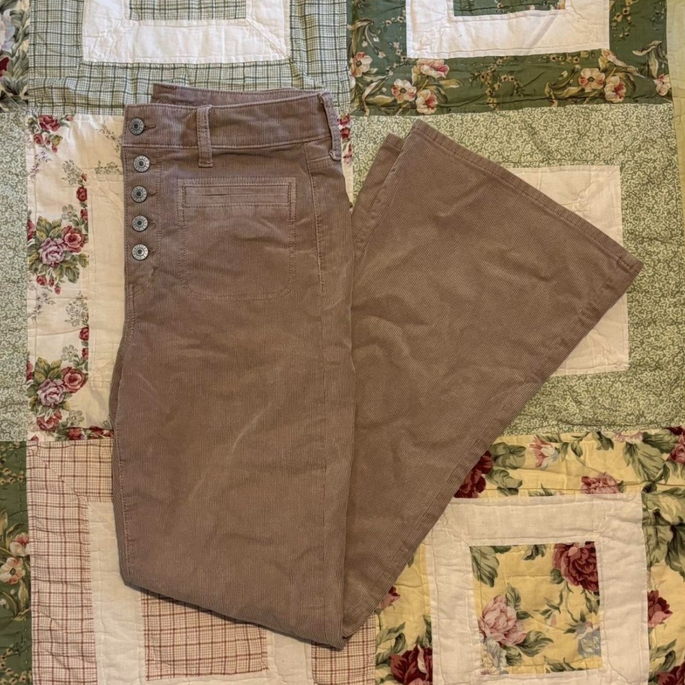 American Eagle Tan Corduroy Flared Pants